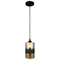 Светильник с арматурой чёрного цвета, плафонами янтарного цвета Escada 457/1S Black