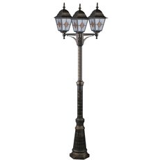 Светильник для уличного освещения с арматурой бронзы цвета, стеклянными плафонами Arte Lamp A1017PA-3BN