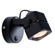 Бра с арматурой чёрного цвета, металлическими плафонами Arte Lamp A1315AP-1BK