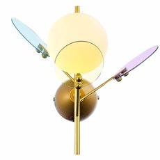 Бра с арматурой золотого цвета, стеклянными плафонами EVOLUCE SLE2502-201-01