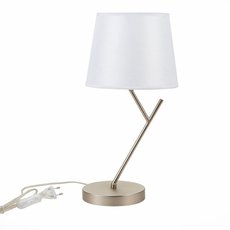 Настольная лампа с арматурой никеля цвета, текстильными плафонами EVOLUCE SLE300104-01