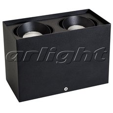 Точечный светильник с арматурой чёрного цвета, пластиковыми плафонами Arlight 023086 (SP-CUBUS-S100x200BK-2x11W Day White)