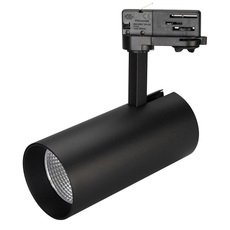Шинная система с металлическими плафонами чёрного цвета Arlight 027452 (SP-POLO-TRACK-LEG-R85-15W Warm3000)