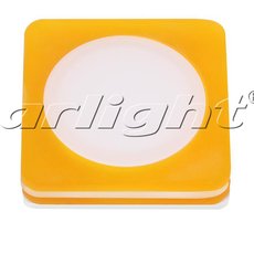 Точечный светильник с арматурой жёлтого цвета, плафонами белого цвета Arlight 022538 (LTD-95x95SOL-Y-10W Warm White)