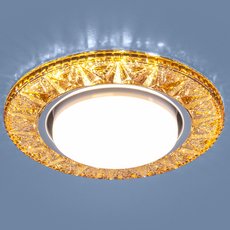 Точечный светильник с арматурой хрома цвета, пластиковыми плафонами Elektrostandard 3022 GX53 GD золото