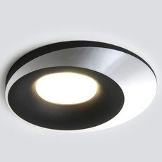 Точечный светильник с металлическими плафонами серебряного цвета Elektrostandard 124 MR16 черный/серебро