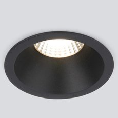 Точечный светильник с арматурой чёрного цвета, металлическими плафонами Elektrostandard 15266/LED 7W 4200K BK черный