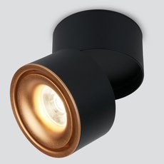 Точечный светильник с металлическими плафонами Elektrostandard DLR031 15W 4200K 3100 черный матовый/золото
