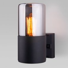 Светильник для уличного освещения с арматурой чёрного цвета, стеклянными плафонами Elektrostandard Roil (35125/U) чёрный/дымчатый плафон