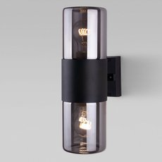 Светильник для уличного освещения с арматурой чёрного цвета, стеклянными плафонами Elektrostandard Roil (35125/D) чёрный/дымчатый плафон