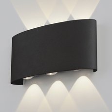 Светильник для уличного освещения с арматурой чёрного цвета, металлическими плафонами Elektrostandard 1551 TECHNO LED TWINKY TRIO черный
