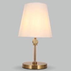 Настольная лампа с арматурой латуни цвета, текстильными плафонами Eurosvet 01145/1 латунь