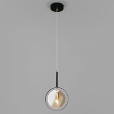 Светильник с арматурой чёрного цвета, плафонами янтарного цвета Eurosvet 50121/1 черный