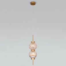 Светильник с стеклянными плафонами янтарного цвета Eurosvet 50186/2 латунь