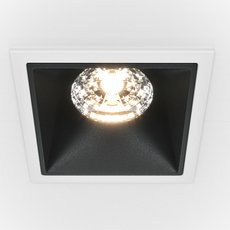 Точечный светильник с арматурой белого цвета, плафонами чёрного цвета Maytoni DL043-01-15W3K-SQ-WB