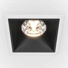 Точечный светильник с арматурой белого цвета, плафонами чёрного цвета Maytoni DL043-01-15W3K-D-SQ-WB