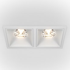 Точечный светильник с арматурой белого цвета, металлическими плафонами Maytoni DL043-02-15W3K-SQ-W