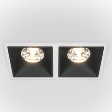 Точечный светильник с металлическими плафонами чёрного цвета Maytoni DL043-02-15W4K-SQ-WB