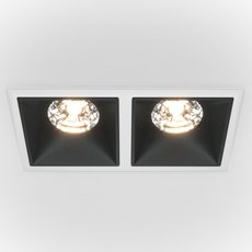 Точечный светильник с арматурой белого цвета, плафонами чёрного цвета Maytoni DL043-02-15W3K-SQ-WB