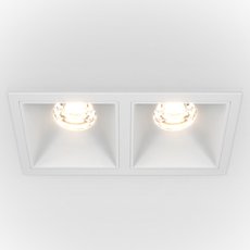 Точечный светильник с арматурой белого цвета, металлическими плафонами Maytoni DL043-02-10W4K-D-SQ-W