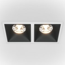 Точечный светильник с арматурой белого цвета, плафонами чёрного цвета Maytoni DL043-02-15W3K-D-SQ-WB