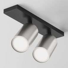 Точечный светильник с арматурой чёрного цвета, плафонами серебряного цвета Maytoni C051CL-U-02BS