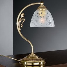 Настольная лампа с арматурой золотого цвета, плафонами белого цвета Reccagni Angelo P 6352 P