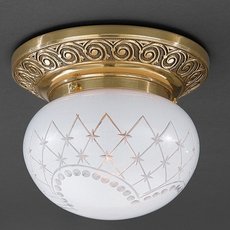Настенно-потолочный светильник с стеклянными плафонами белого цвета Reccagni Angelo PL 7840/1