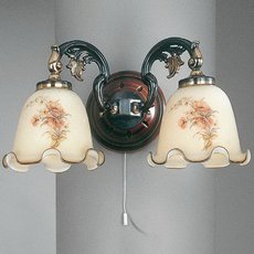Бра с арматурой бронзы цвета, стеклянными плафонами Reccagni Angelo A 965/2 DEC