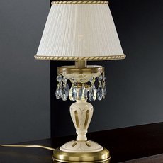 Настольная лампа с текстильными плафонами белого цвета Reccagni Angelo P 6606 P