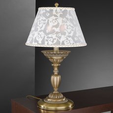 Настольная лампа с арматурой бронзы цвета, текстильными плафонами Reccagni Angelo P 7432 G