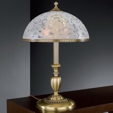 Настольная лампа с арматурой бронзы цвета, плафонами белого цвета Reccagni Angelo P 6202 G