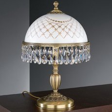 Настольная лампа с арматурой бронзы цвета, плафонами белого цвета Reccagni Angelo P 7000 M