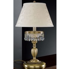 Настольная лампа с арматурой бронзы цвета, текстильными плафонами Reccagni Angelo P 6403 G