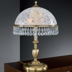 Настольная лампа с арматурой бронзы цвета, плафонами белого цвета Reccagni Angelo P 6200 G