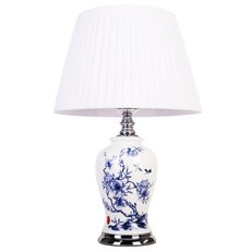 Настольная лампа с арматурой белого цвета, текстильными плафонами Abrasax MT502