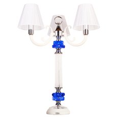 Настольная лампа с арматурой белого цвета, текстильными плафонами Abrasax TL.7810-3 BLUE