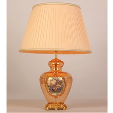 Настольная лампа с арматурой золотого цвета, плафонами бежевого цвета Abrasax TL.8102-1GO