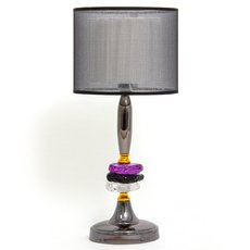 Настольная лампа с арматурой хрома цвета, текстильными плафонами Abrasax TL.7706-1BL