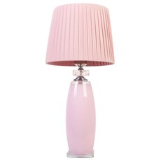 Настольная лампа с арматурой розового цвета, текстильными плафонами Abrasax TL.7815-1 PINK