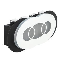 Бра с арматурой чёрного цвета, пластиковыми плафонами LED4U L7304-240 BK
