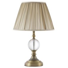Настольная лампа с арматурой бронзы цвета, текстильными плафонами LED4U L9923 AB