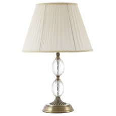 Настольная лампа с арматурой бронзы цвета, текстильными плафонами LED4U L9928 AB