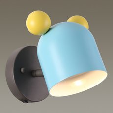Детский светильник с арматурой коричневого цвета, плафонами синего цвета Odeon Light 4732/1W