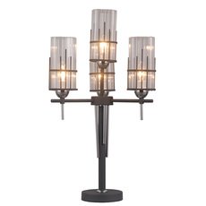 Настольная лампа с стеклянными плафонами прозрачного цвета Lumien Hall 33063.04.13.04