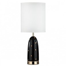 Настольная лампа с арматурой чёрного цвета, текстильными плафонами Odeon Light 5424/1T