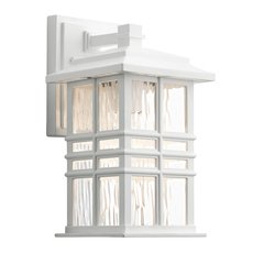 Светильник для уличного освещения с арматурой белого цвета, стеклянными плафонами Kichler KL-BEACON-SQUARE-S-WHT