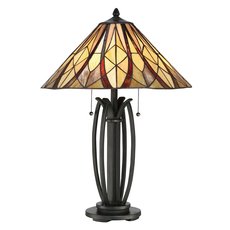 Настольная лампа с арматурой бронзы цвета, стеклянными плафонами Quoizel QZ-VICTORY-TL