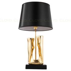 Настольная лампа с арматурой чёрного цвета, текстильными плафонами Cloyd 30086