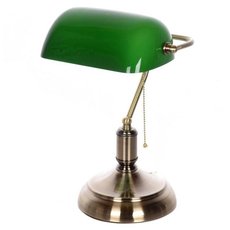 Настольная лампа с арматурой бронзы цвета, стеклянными плафонами BLS 11374